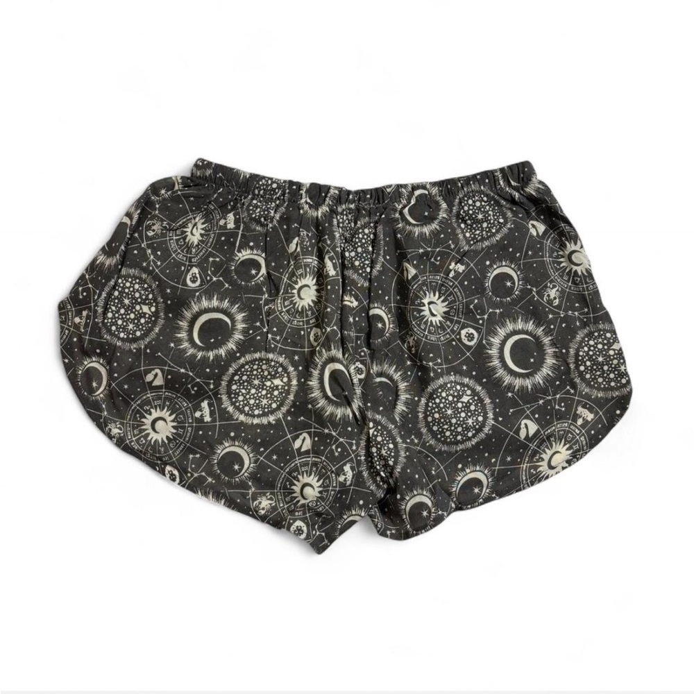 Lakhays Green Celestial Vintage Shorts Natural Feel Lightweight Linen Inspo M/L - Picture 5 of 6